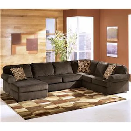 Casual 3-Piece Sectional with Left Chaise